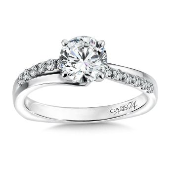 Caro74 Engagement Ring 14K White Gold / Platinum CR166W