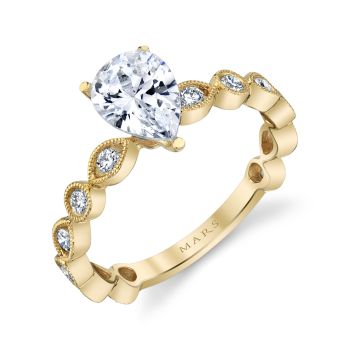 Mars Pear Engagement Ring 14K Yellow Gold 27216