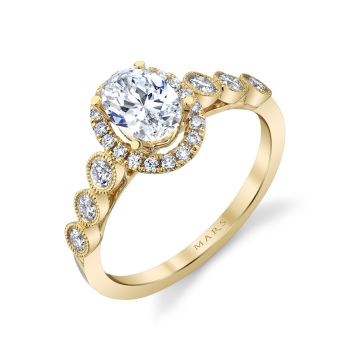 Mars Oval Engagement Ring 14K Yellow Gold 27172