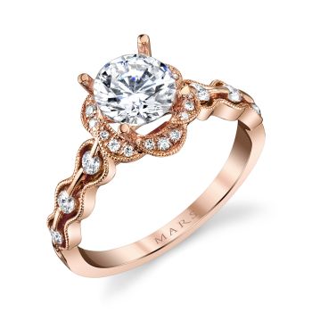 Mars Round Engagement Ring 14K Rose Gold 27157