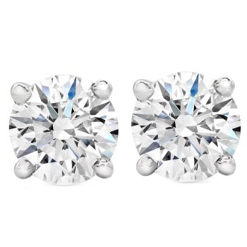 4.01 ct Round Cut Total Diamond Weight Lab Grown Stud Earrings in 14K White Gold