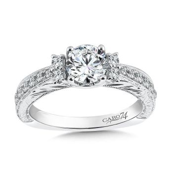 Caro74 Engagement Ring 14K White Gold / Platinum CR401W