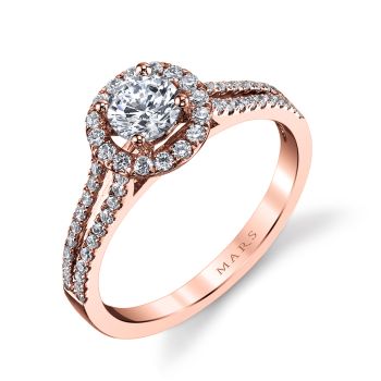 Mars Round Engagement Ring 14K Rose Gold 25562