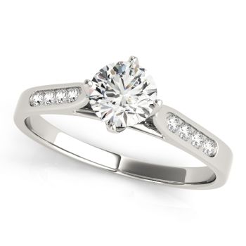 Engagement Ring 18K White Gold Channel Set 50001-E