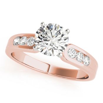 Engagement Ring 18K Rose Gold Channel Set 50002-E