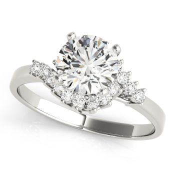 Engagement Ring 14K White Gold Bypass 50003-E