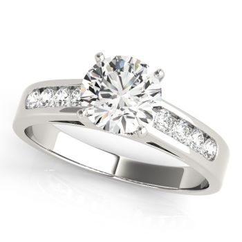Engagement Ring 14K White Gold Channel Set 50005-E