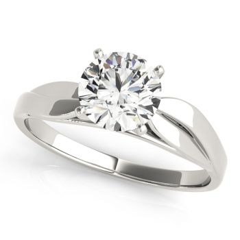 Engagement Ring 14K White Gold Solitaires 50009-E