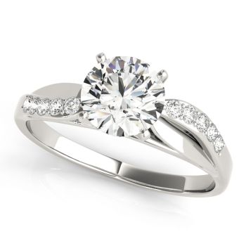 Engagement Ring 18K White Gold Bypass 50010-E