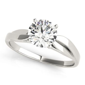 Engagement Ring 14K White Gold Solitaires 50025-E