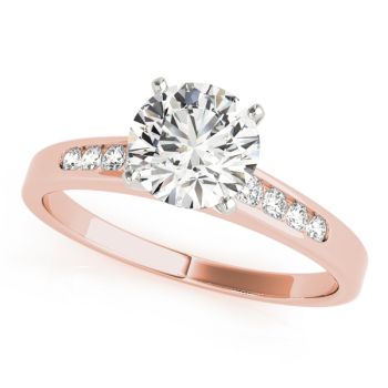 Engagement Ring 18K Rose Gold Channel Set 50026-E