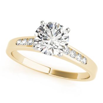 Engagement Ring 18K Yellow Gold Channel Set 50026-E