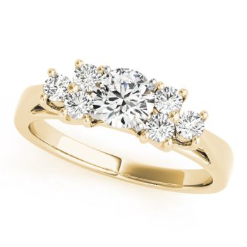 Engagement Ring 18K Yellow Gold Cluster Sides 50055-E