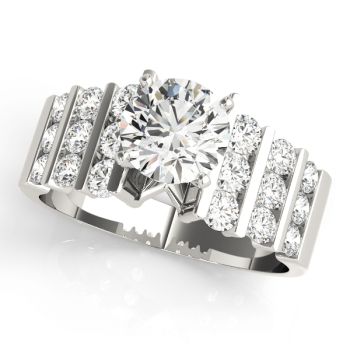 Engagement Ring 14K White Gold MultiRow 50059-E