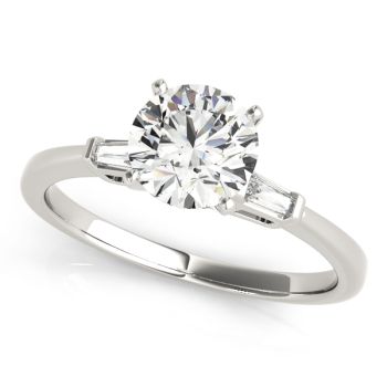 Engagement Ring 14K White Gold 3 Stone 50074-E