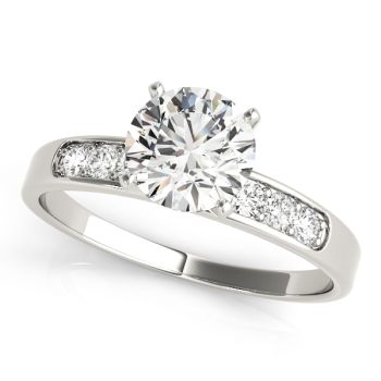 Engagement Ring 14K White Gold Channel Set 50076-E