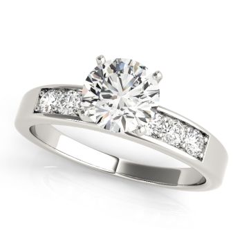 Engagement Ring 14K White Gold Channel Set 50077-E