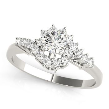 Engagement Ring 14K White Gold Bypass 50088-E