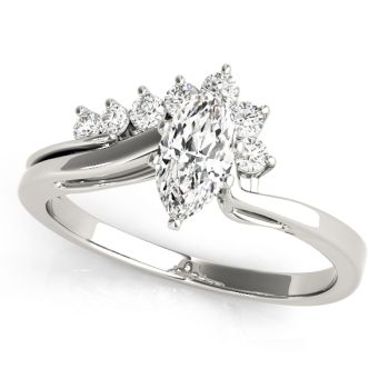 Engagement Ring 14K White Gold Bypass 50097-E