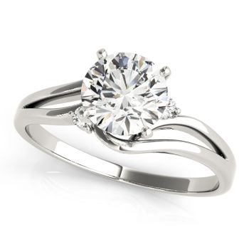 Engagement Ring 14K White Gold Solitaires 50132-E