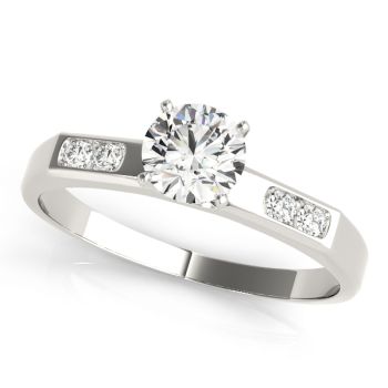 Engagement Ring 14K White Gold Channel Set 50152-E