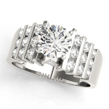 Engagement Ring 14K White Gold MultiRow 50175-E
