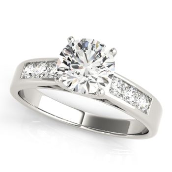 Engagement Ring 14K White Gold Channel Set 50180-E