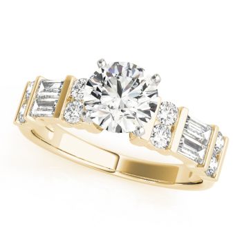 Engagement Ring 18K Yellow Gold Baguette 50189-E