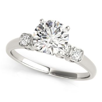 Engagement Ring 14K White Gold Prong Set 50222-E