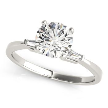 Engagement Ring 14K White Gold 3 Stone 50229-E