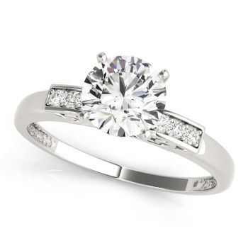 Engagement Ring 14K White Gold Channel Set 50251-E
