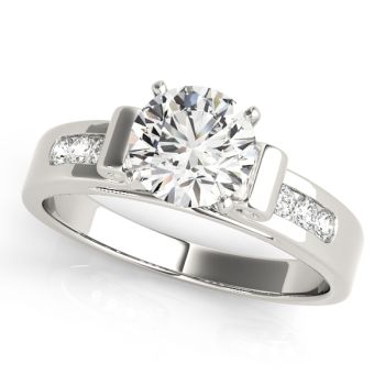 Engagement Ring 14K White Gold Channel Set 50257-E