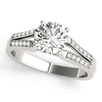 Engagement Ring 14K White Gold MultiRow 50262-E