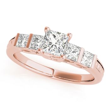 Engagement Ring 14K Rose Gold Baguette 50268-E