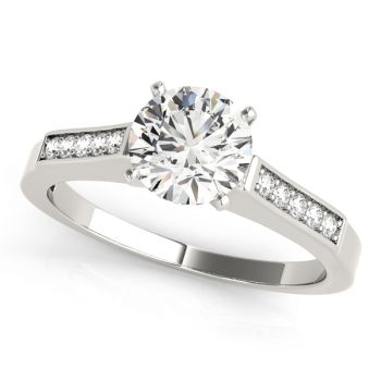 Engagement Ring 14K White Gold Channel Set 50270-E