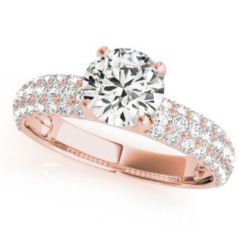 Engagement Ring 14K Rose Gold Pave 50271-E-1