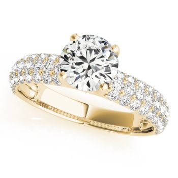 Engagement Ring 18K Yellow Gold Pave 50271-E-1