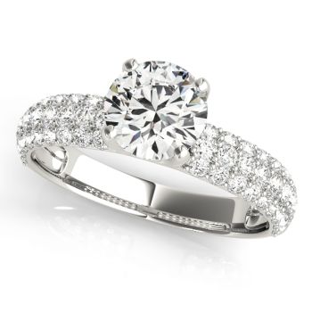 Engagement Ring 14K White Gold Pave 50271-E-1