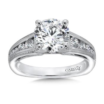 Caro74 Engagement Ring 14K White Gold / Platinum CR193W