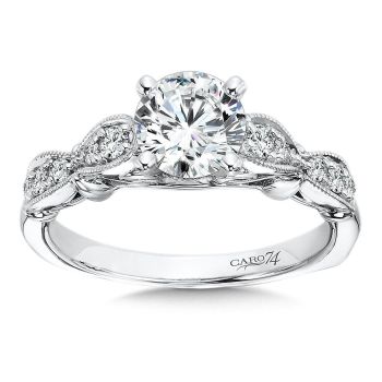 Caro74 Engagement Ring 14K White Gold / Platinum CR373W