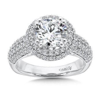 Caro74 Engagement Ring 14K White Gold / Platinum CR544W