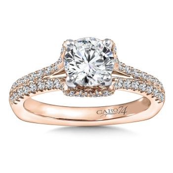Caro74 Engagement Ring 14K Rose Gold / Platinum CR820P