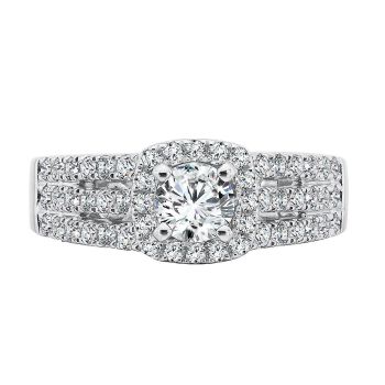 Caro74 Engagement Ring 14K White Gold / Platinum CR560W