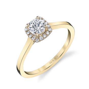 Mars Round Engagement Ring 14K Yellow Gold 25150PS-R33