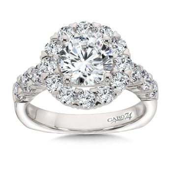 Caro74 Engagement Ring 14K White Gold / Platinum CR114W