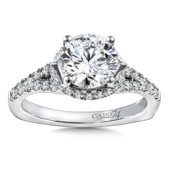 Caro74 Engagement Ring 14K White Gold / Platinum CR815W
