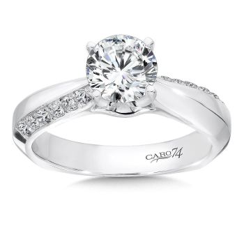Caro74 Engagement Ring 14K White Gold / Platinum CR116W