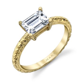 Mars Emeral Engagement Ring 14K Yellow Gold 27226
