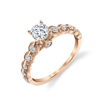 Mars Round Engagement Ring 14K Rose Gold 27090