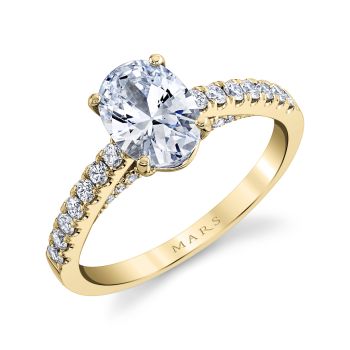 Mars Oval Engagement Ring 14K Yellow Gold 27499